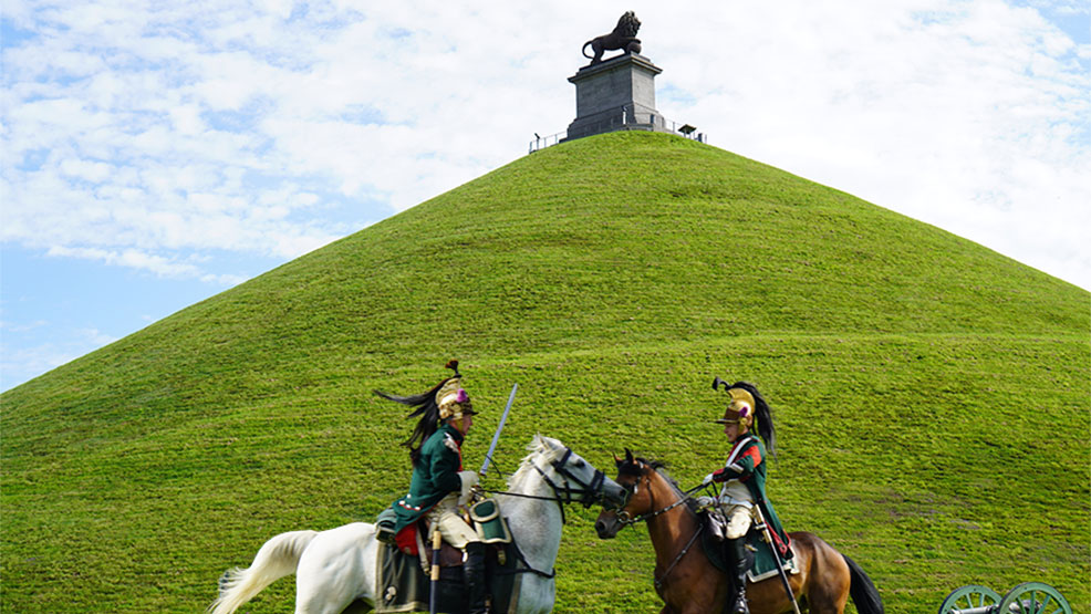 Cavaliers au Mémorial de la bataille de Waterloo